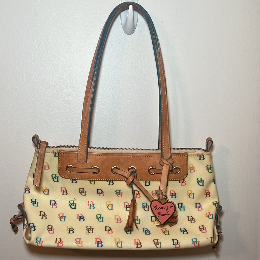Dooney & Bourke White Colored Monogram Shoulder Bag